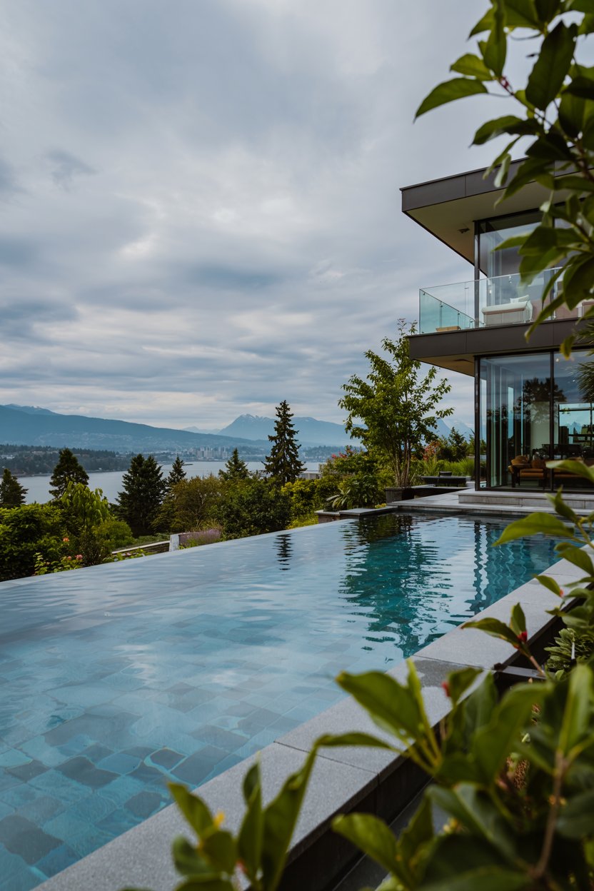 Modern Vancouver home with pristine swimming pool